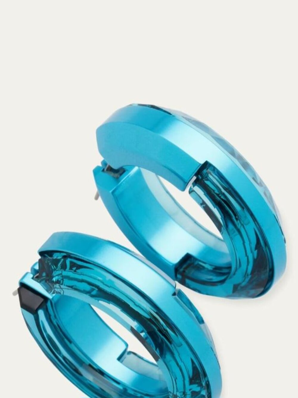 Swarovski Blue Tone Lucent Hoop Earrings